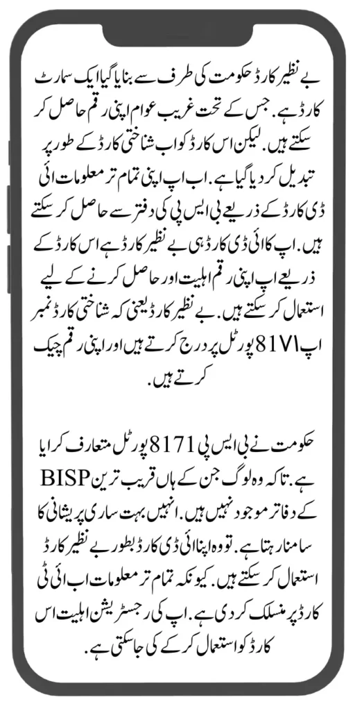 Benazir Card Online 8171