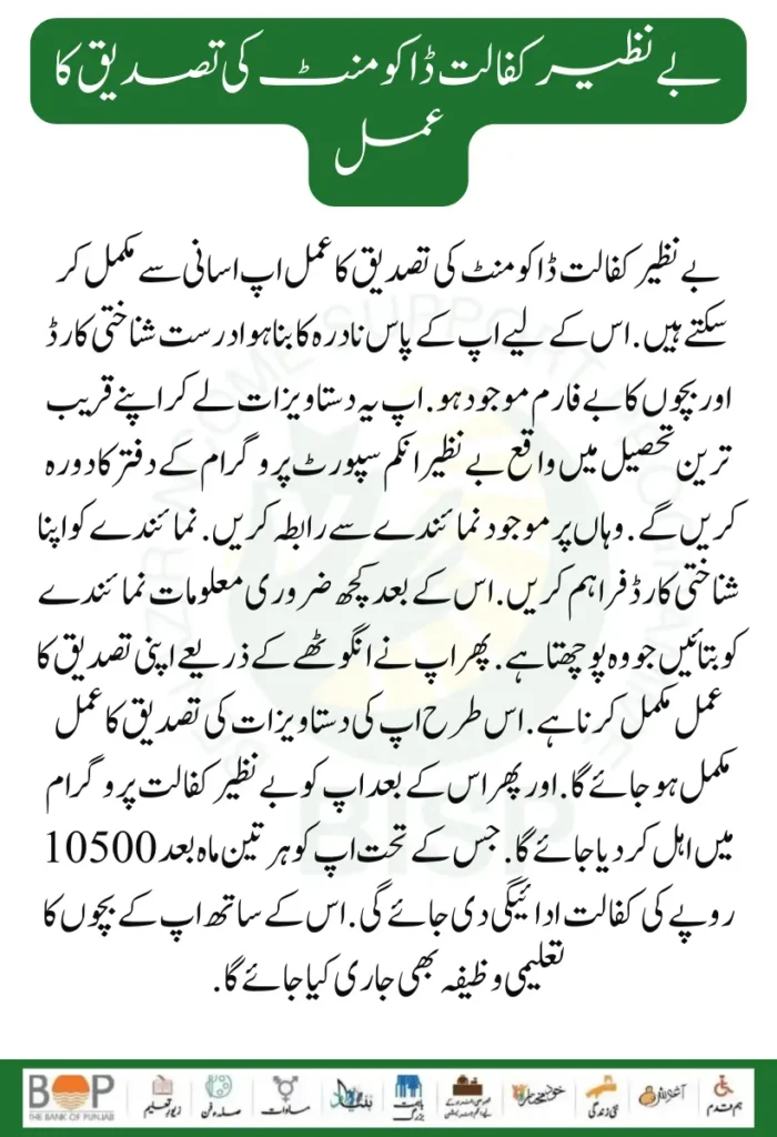 Benazir Kafaalat Documents Reverification Procedure