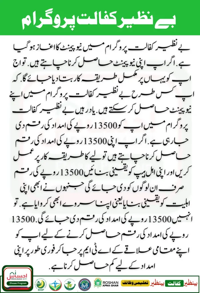 Benazir Kafaalat 2024: New Installment of Rs 13,500
