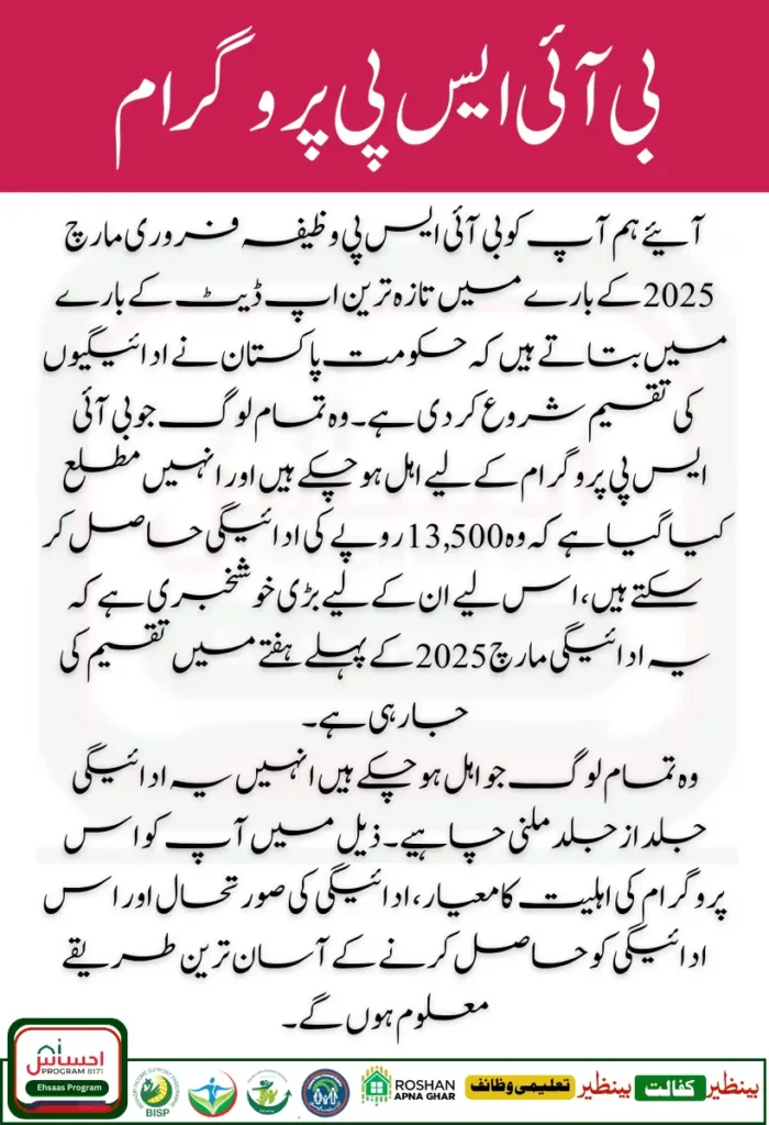 BISP Stipend February- March 2025