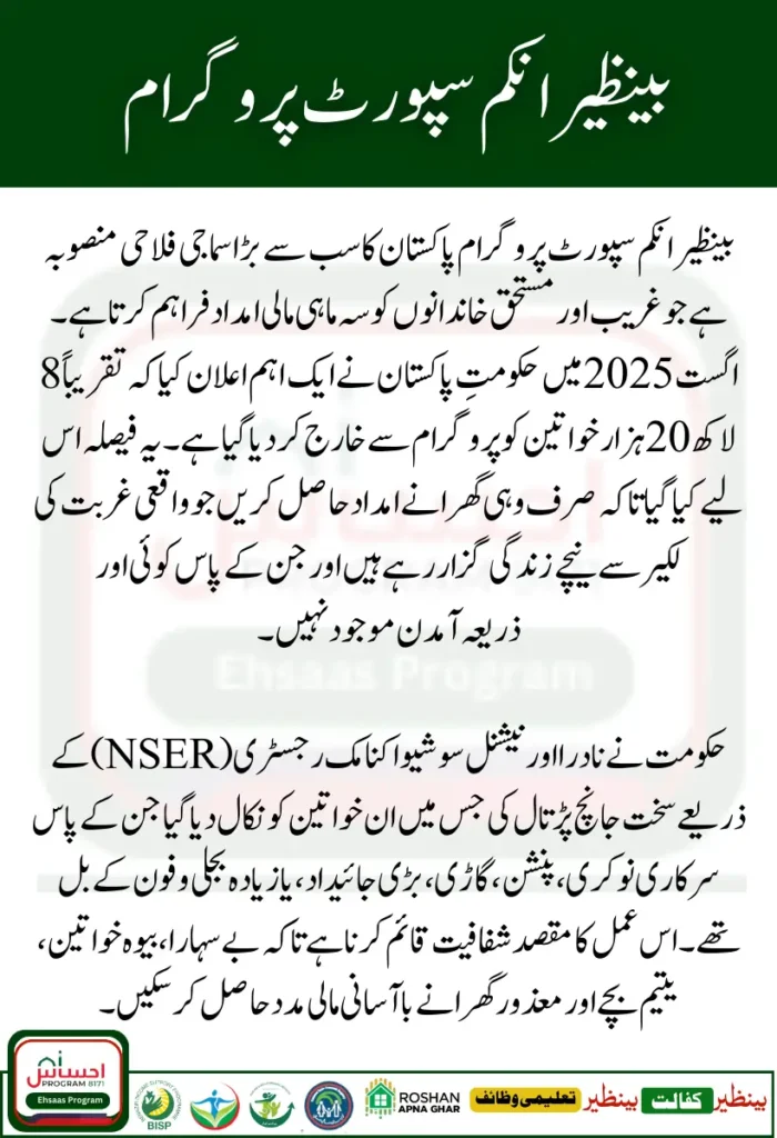 BISP 8171 August 2025 Update – 820000 Women Removed from BISP 817 Program 1