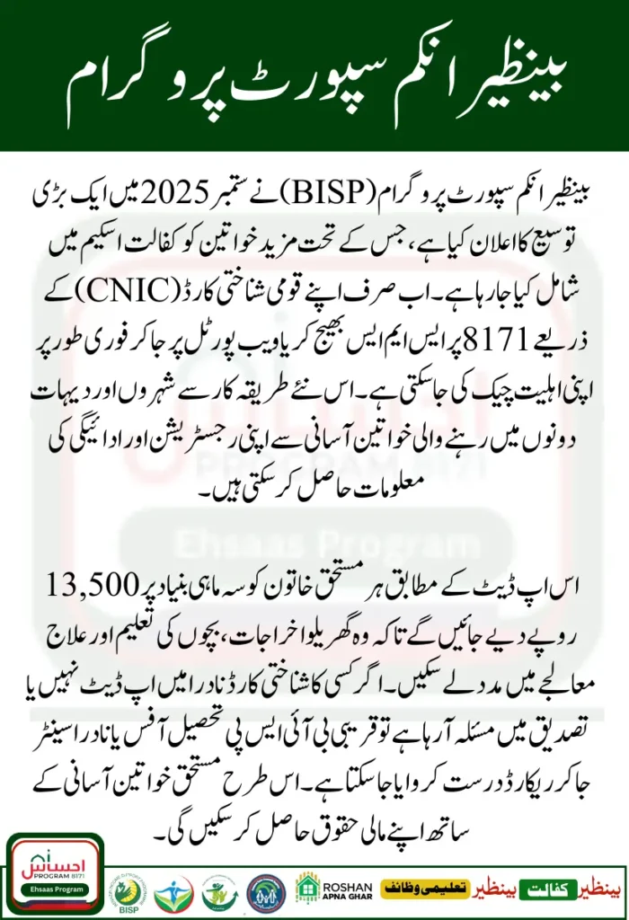 Verify Your BISP 8171 Eligibility with CNIC – September 2025 Update